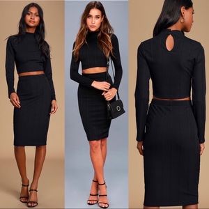 Lulu My Way Black Two-Piece Long Sleeve Dress
